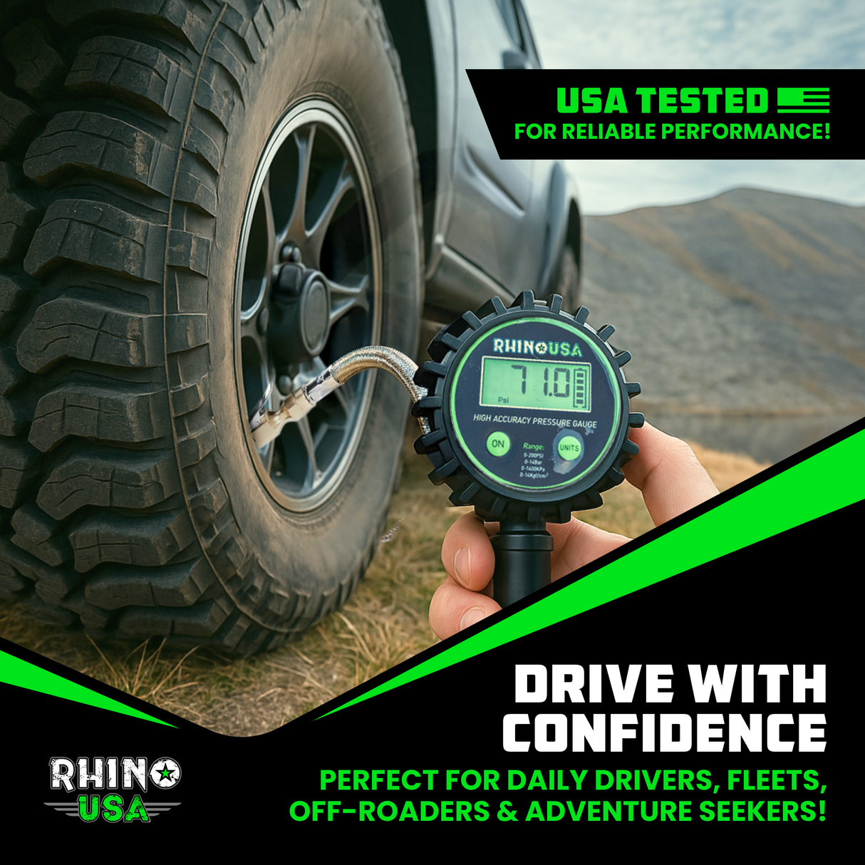 200 PSI Tire Inflator Gauge