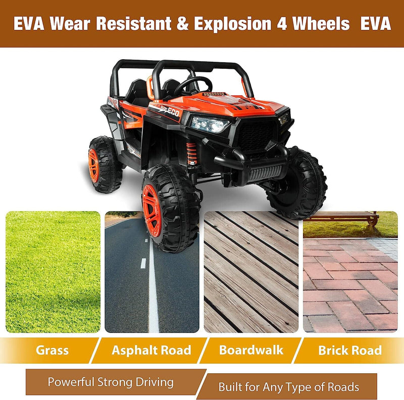 Ride in Style: 2 Seater Kids Electric Car with RC, Music, and APP Control by LUCKYERMORE