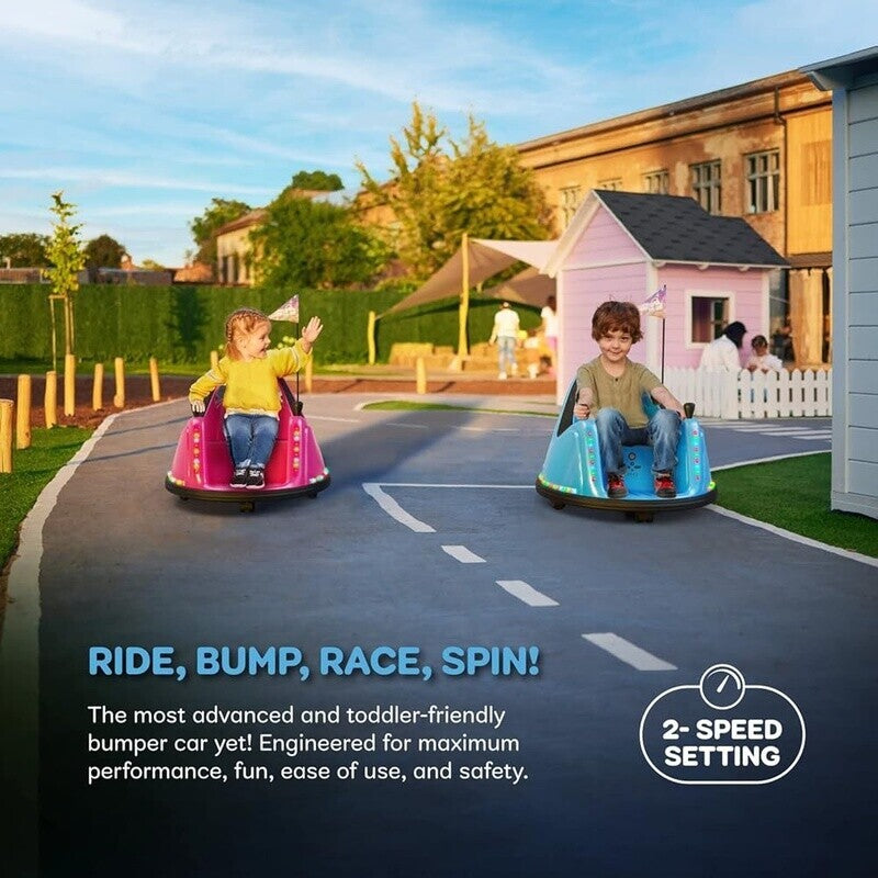12V Electric Ride-On Car for Kids with Remote Control and 2-Speed Bumping Toy for Toddlers