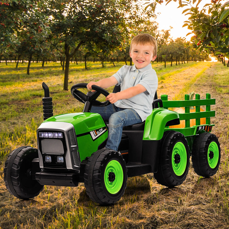 Ride-On Electric Tractor with Trailer for Toddlers - Remote Controlled