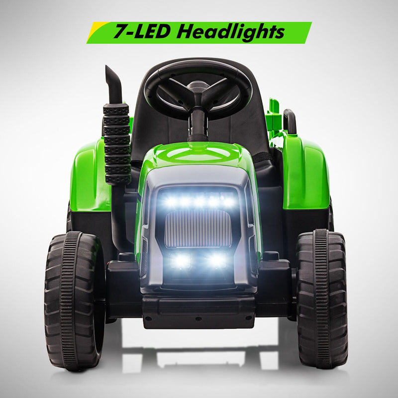 Ride-On Electric Tractor with Trailer for Toddlers - Remote Controlled