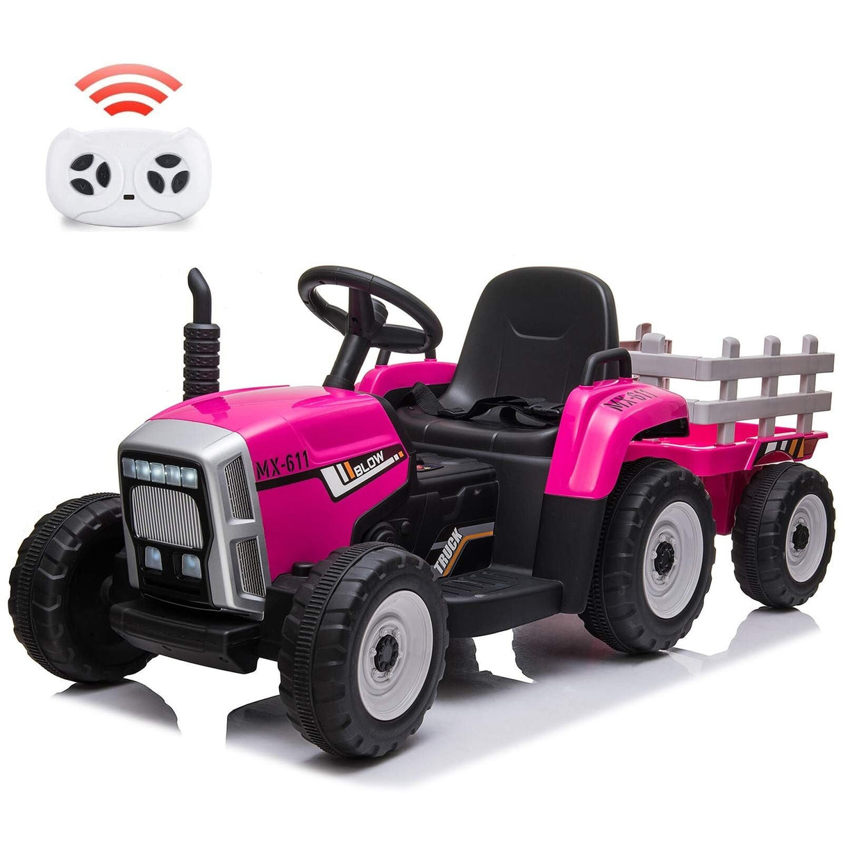 Ride-On Electric Tractor with Trailer for Toddlers - Remote Controlled