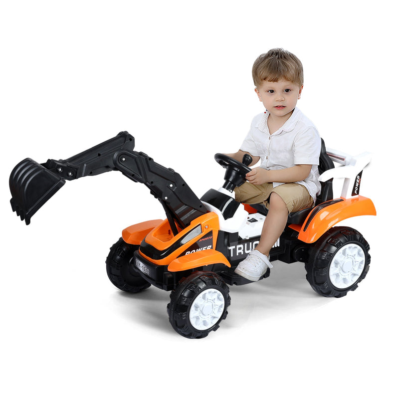 Electric Ride-On Excavator Digger with Motorized Arm and Music Sounds Construction Vehicle