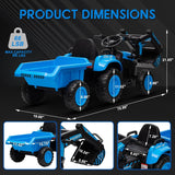 12V Electric Ride-On Excavator with Detachable Trailer and Remote Control