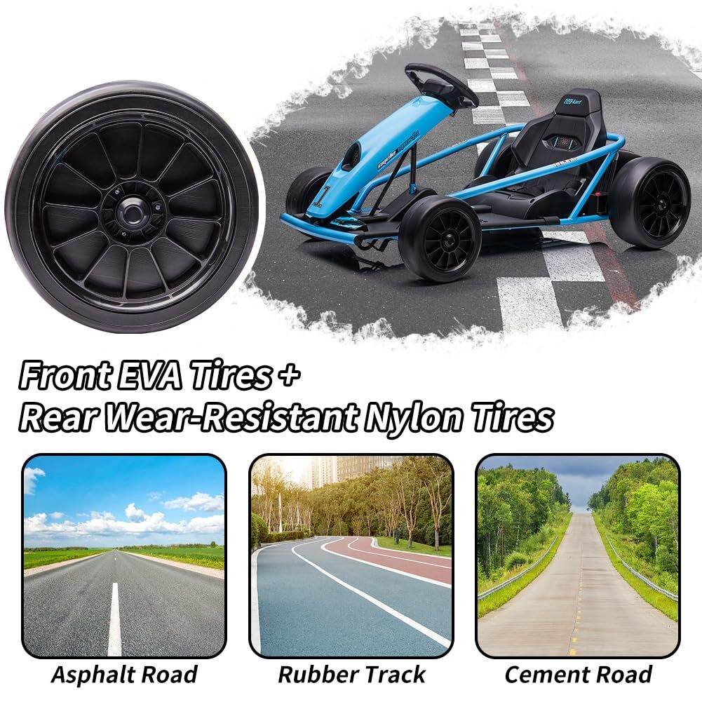 24V Electric Ride-On Go-Kart for Kids High-Speed Drifting Car Toy