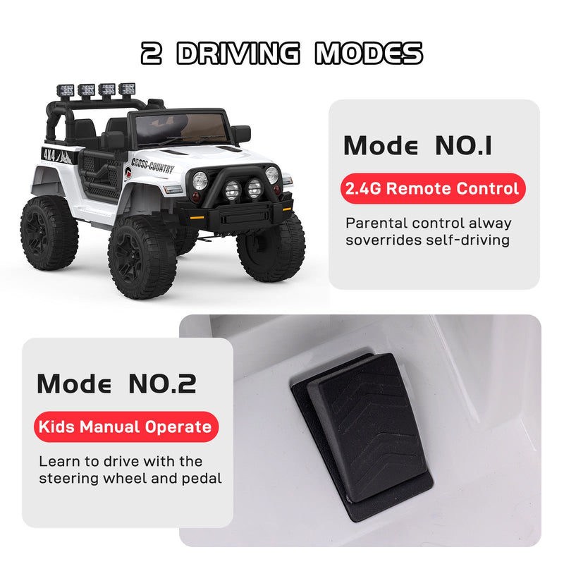 12V Battery-Powered Electric Ride-On Jeep Car for Kids with Remote Control Toy