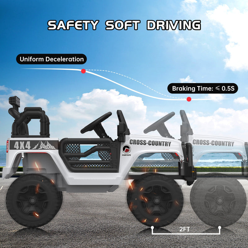 12V Battery-Powered Electric Ride-On Jeep Car for Kids with Remote Control Toy