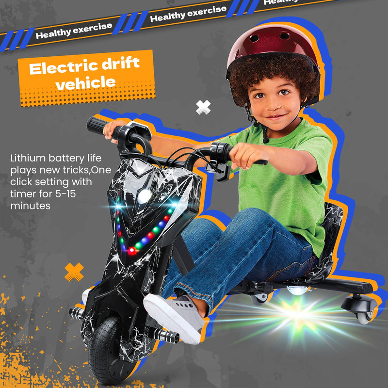 Kids Ride-On Drift Tricycle with Large Wheels for Ages 8 and Up