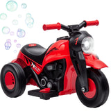 6V Red Ride-On Motorcycle and Bubble Car with Music