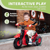 6V Red Ride-On Motorcycle and Bubble Car with Music