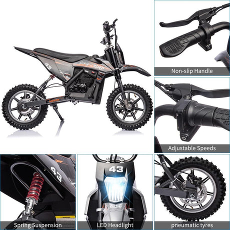 36V Battery-Powered Off-Road Electric Ride-On Motorcycle for Kids
