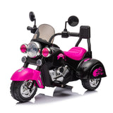 Electric 6V 3-Wheel Ride-On Motorcycle with LED Lights for Toddlers and Kids