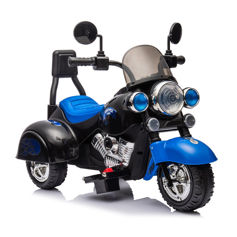Electric 6V 3-Wheel Ride-On Motorcycle with LED Lights for Toddlers and Kids