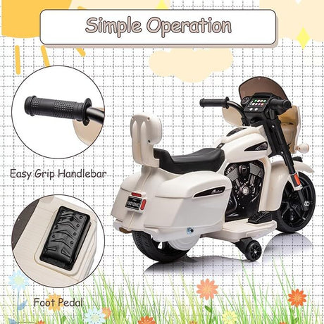 6V Electric Kids Dirt Bike with Music and Headlight Ride-On Motorcycle