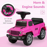 Licensed Jeep Foot-to-Floor Toddler Ride-On Push Car with Engine Sound