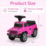 Licensed Jeep Foot-to-Floor Toddler Ride-On Push Car with Engine Sound