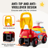 Toddler Ride-On Push Car with Music and Steering Wheel for Ages 1-3