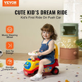 Toddler Ride-On Push Car with Music and Steering Wheel for Ages 1-3