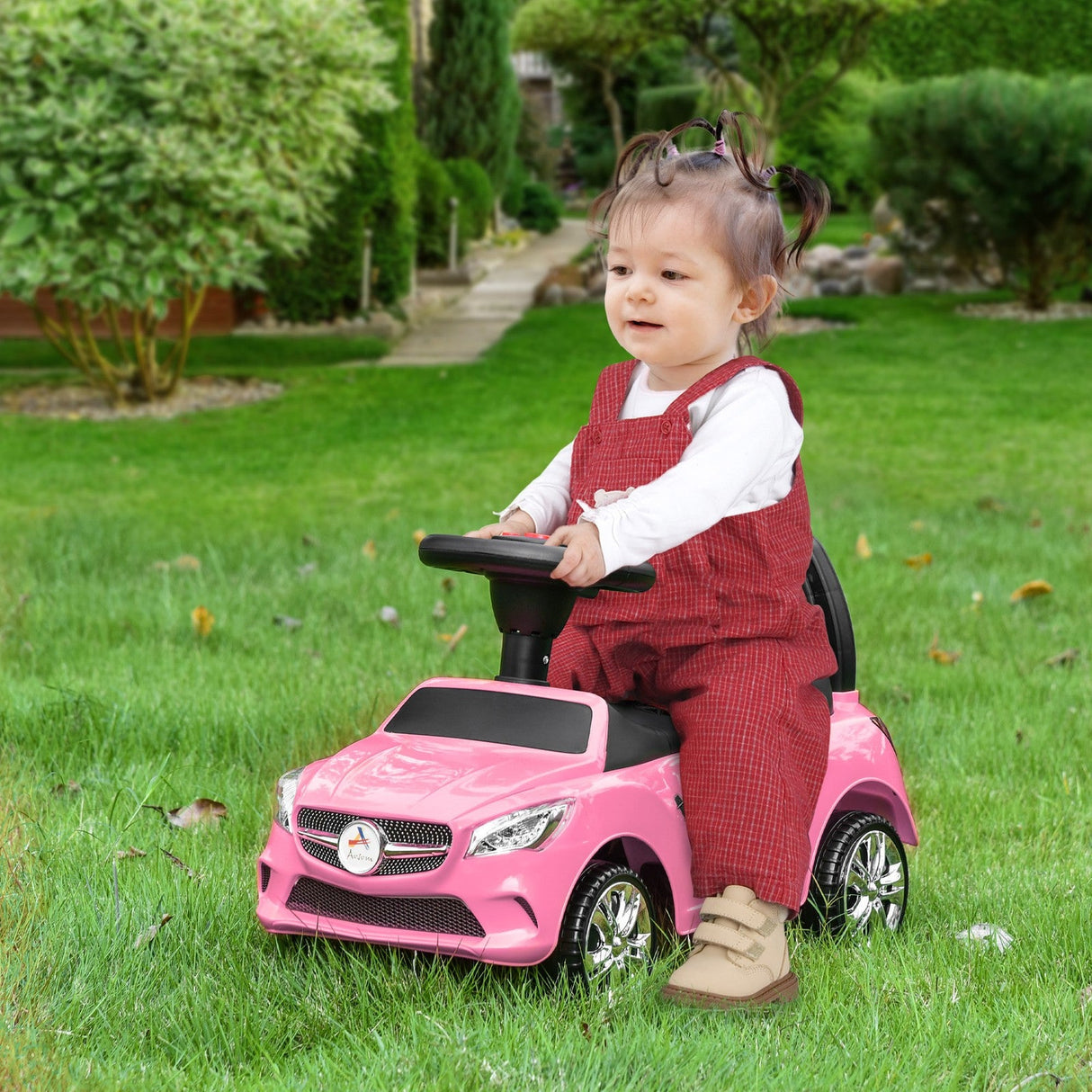 Ride-On Sliding Car with Horn, Music, Lights, and Storage – No Power Needed