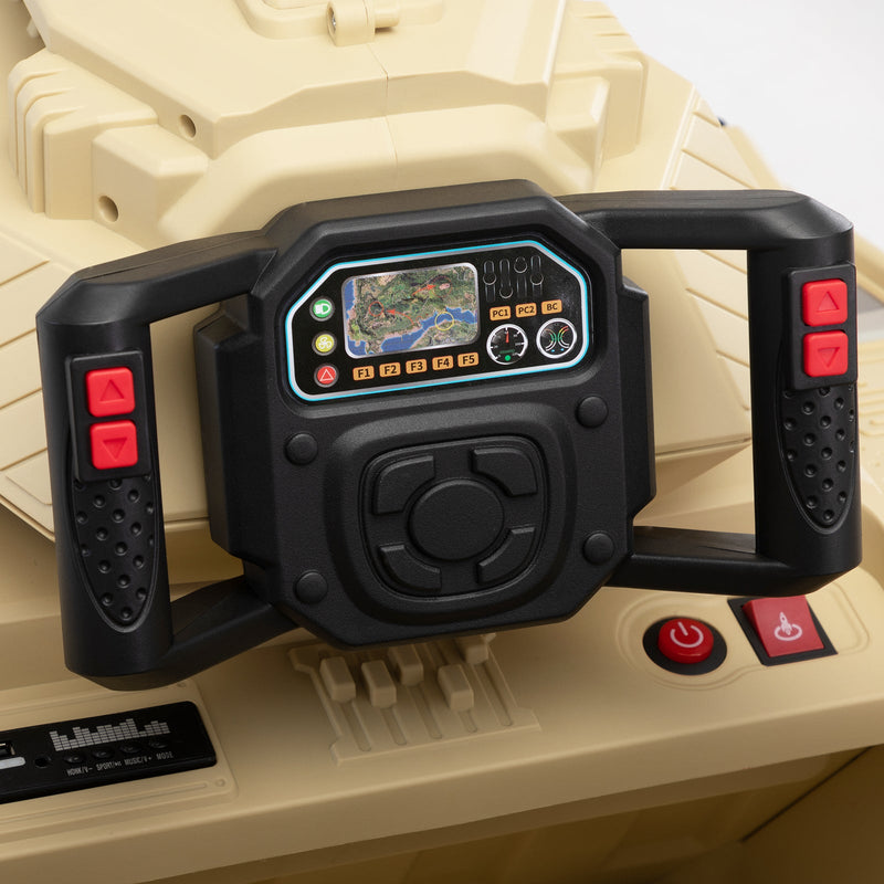 24V Ride-On Thunder Tank Car with Fighting Cannon and Rotating Turret