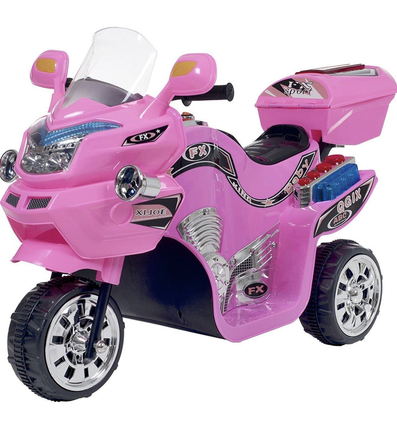 3-Wheel Ride-On Motorcycle Trike for Kids in Pink