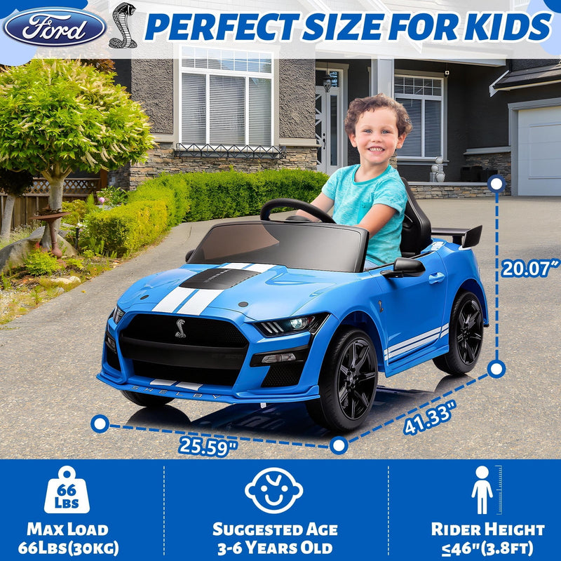 12V Powered Ride-On Ford Mustang Shelby Toy Car for Kids