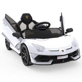12V Battery-Powered Ride-On Toy for Kids with LED Headlights and Hydraulic Doors