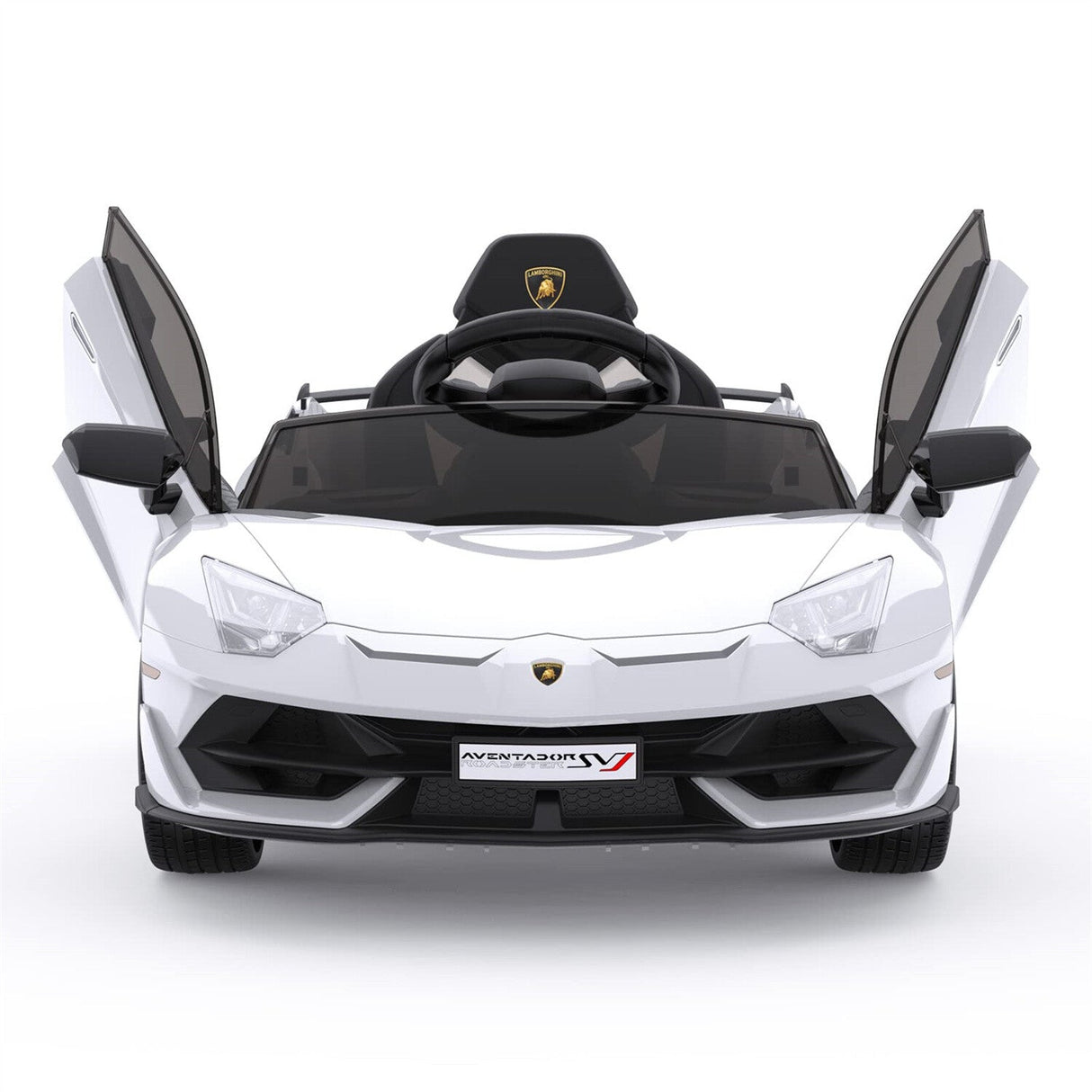 12V Battery-Powered Ride-On Toy for Kids with LED Headlights and Hydraulic Doors