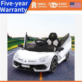 12V Battery-Powered Ride-On Toy for Kids with LED Headlights and Hydraulic Doors