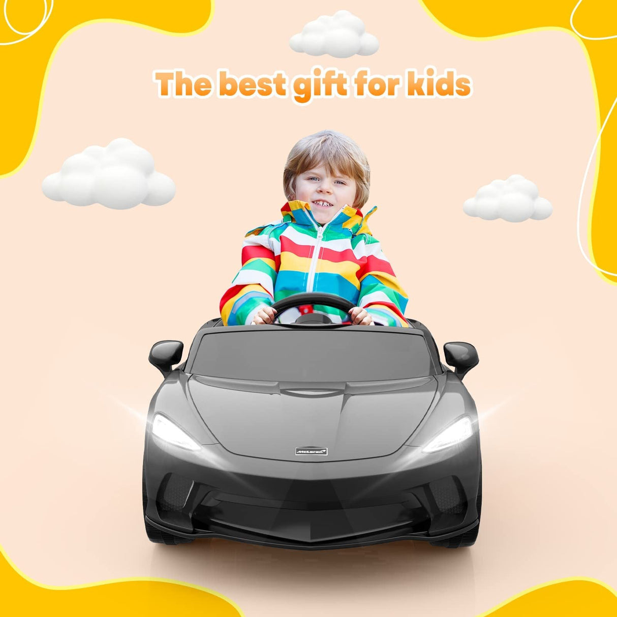 12V Licensed McLaren Battery-Powered Kids Ride-On Sports Car with 2 Speeds