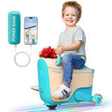 2-in-1 Electric Ride-On Car with Storage for Kids Ages 4-8, Blue