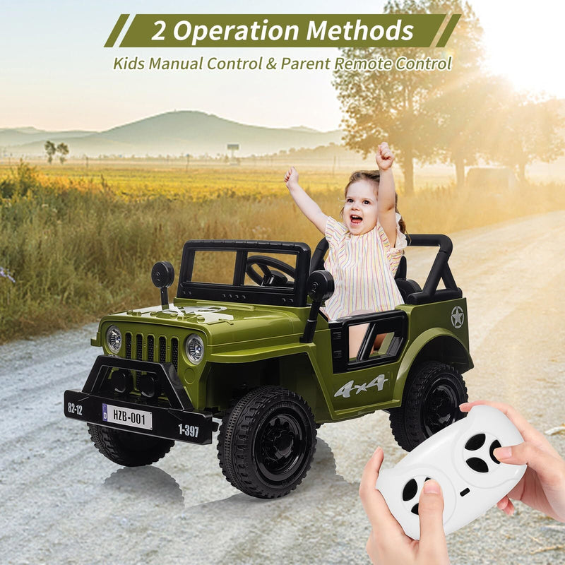 12V Electric Ride-On Truck with Remote Control, LED Lights, and Music