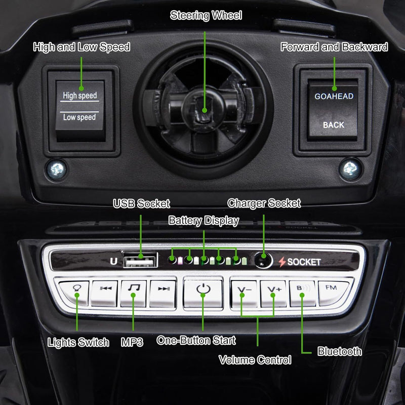 12V Battery-Powered Ride-On Tractor Car with Power Wheels and Parental Remote Control for Kids