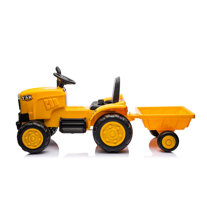 Electric Battery-Powered Ride-On Tractor and Excavator with Trailer for Kids Age 5 and Up