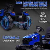 24V Electric Ride-On Tractor for Kids with Trailer, Excavator, and Bulldozer Attachments