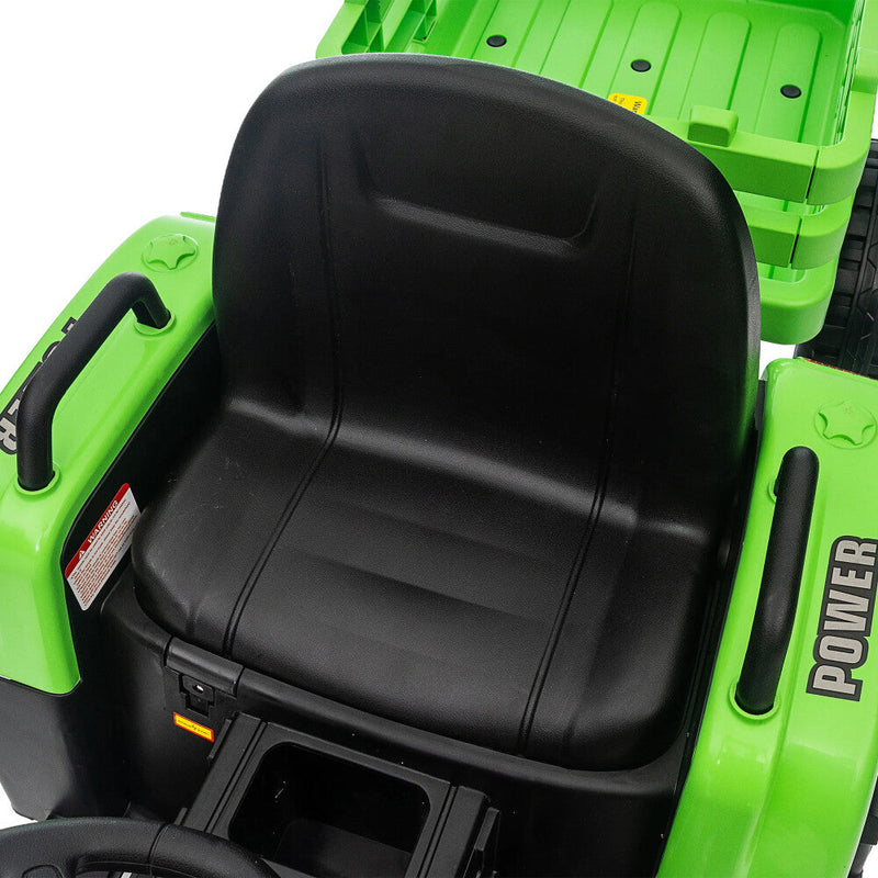 12V Battery-Powered Ride-On Electric Tractor Toy with Trailer and Remote Control