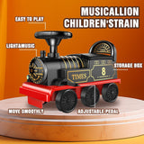 Electric Ride-On Train Set with Track, 2-Seater, Cargo Car, Music, and Lights