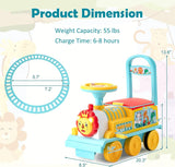 Electric 6V Ride-On Train Toy with 16-Piece Track Set for Kids