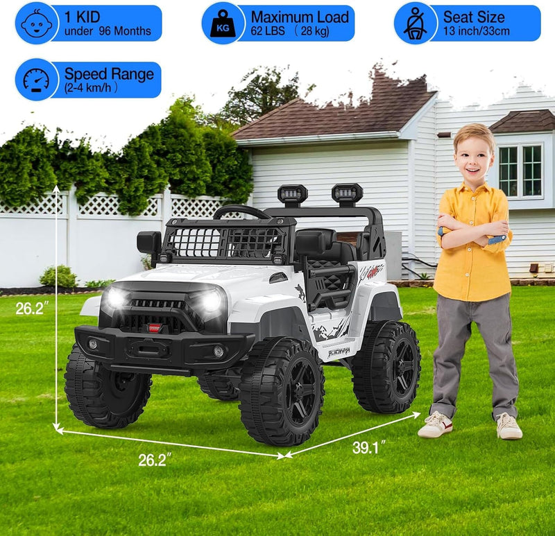 12V Electric Ride-On Truck Car for Kids with Remote Control and Music