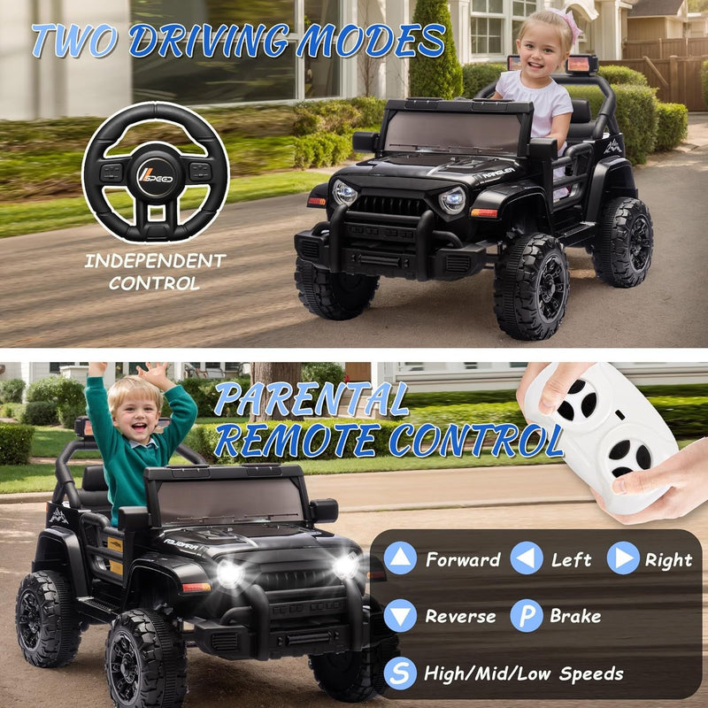 12V Kids Electric Ride-On Truck Car with Parental Remote Control Toy Vehicle