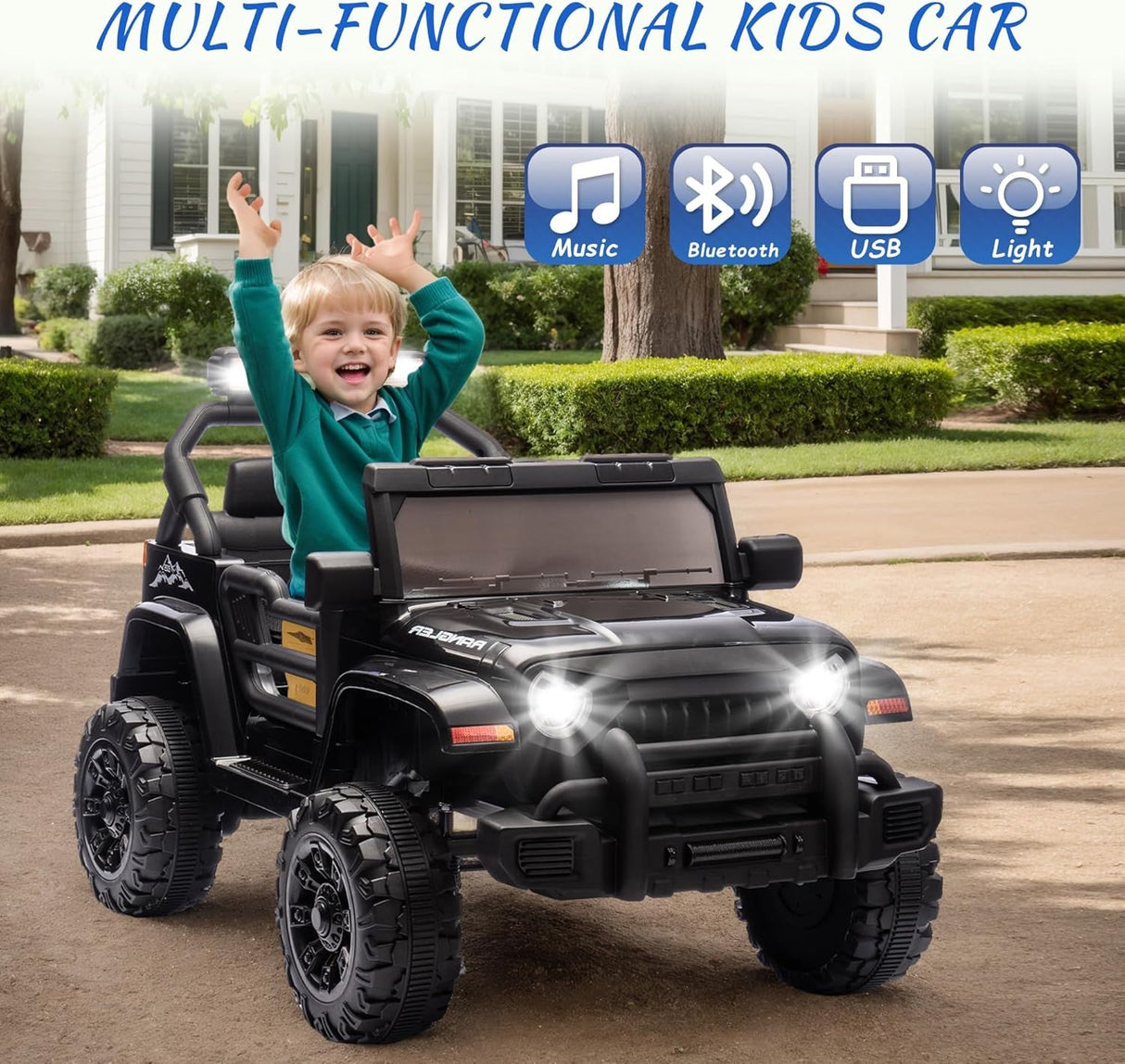 12V Kids Electric Ride-On Truck Car with Parental Remote Control Toy Vehicle