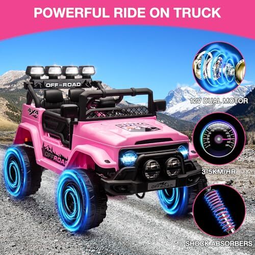 12V Electric Ride-On Truck Car for Kids with Remote Control Toy Vehicle