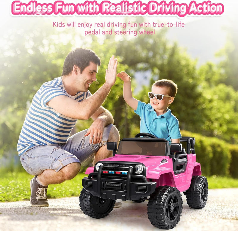 12V Battery-Powered Kids Ride-On Truck with Remote Control and 4 Wheels