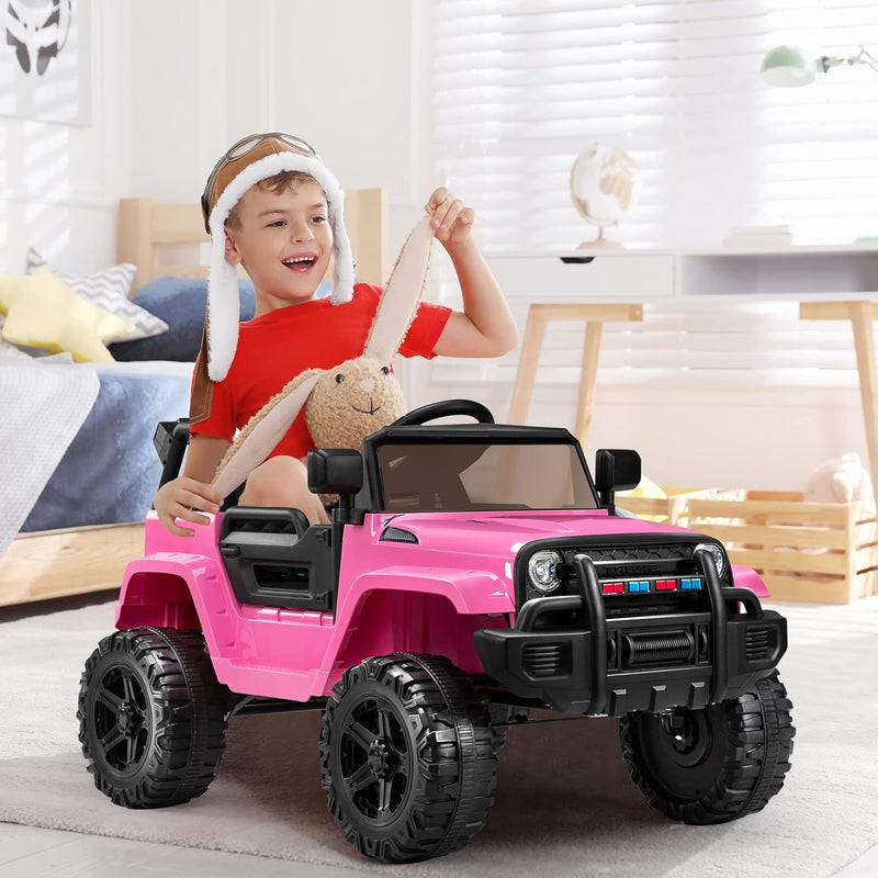 12V Battery-Powered Kids Ride-On Truck with Remote Control and 4 Wheels