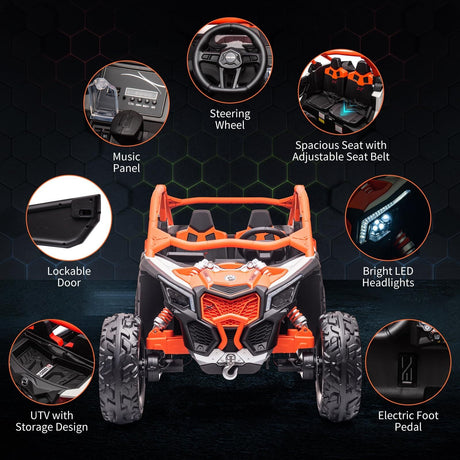 Electric 2-Seater Ride-On UTV Car with 24V 7AH Batteries and 200W Motor Licensed Can-Am Design