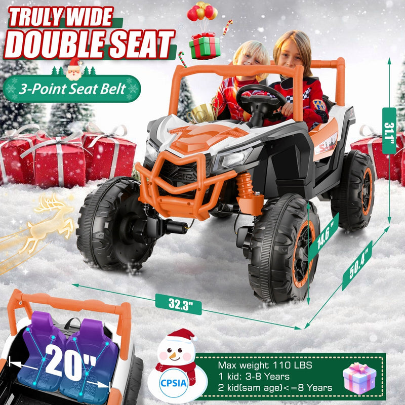 24V 4WD Off-Road Electric Ride-On UTV Car for Kids, 2-Seater with Remote Control and 4x200W Motors