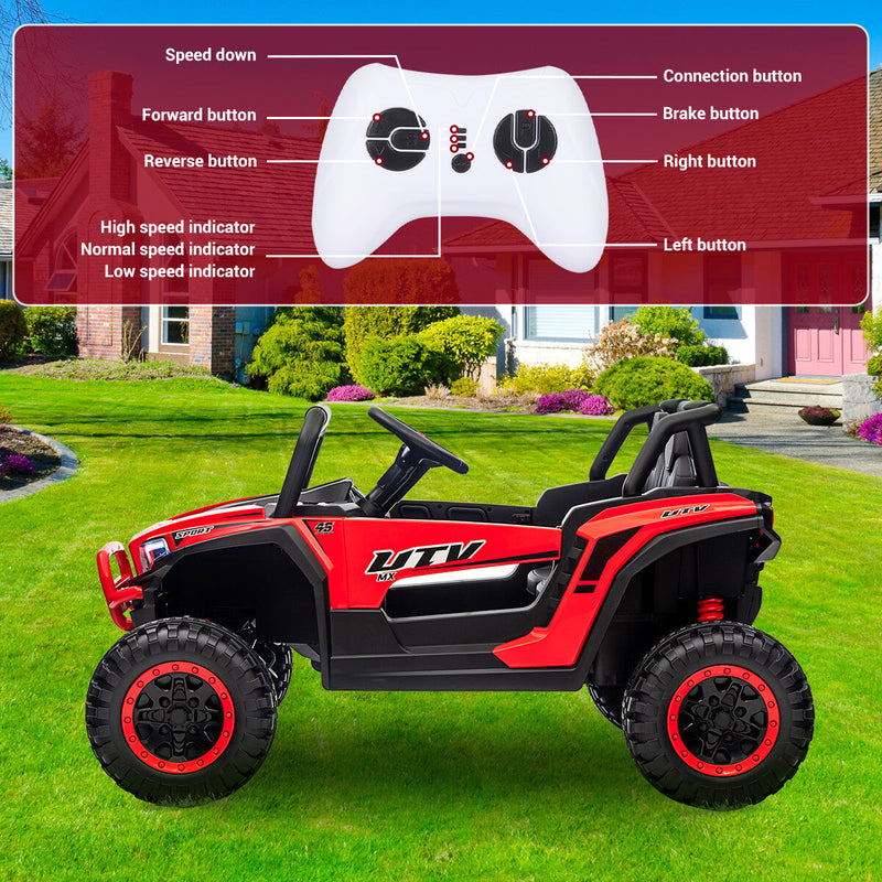 12V Battery-Powered Electric Off-Road UTV Ride-On Vehicle for Kids with Remote Control