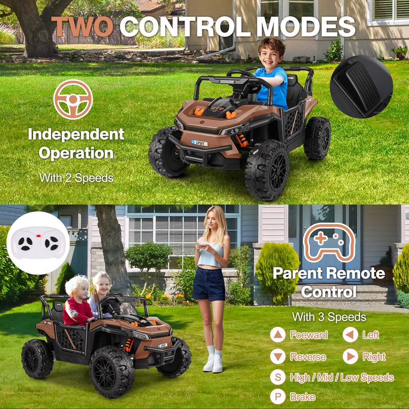 12V Battery-Powered Electric Off-Road UTV Ride-On Car for Kids with Remote Control