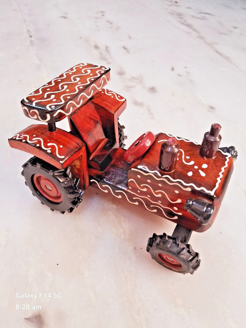 Wooden Ride-On Tractor Toy for Toddlers with 4 Wheels and Functional Design
