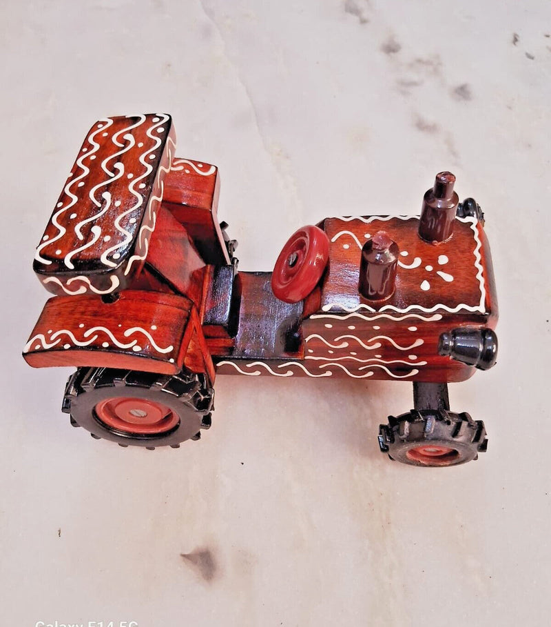 Wooden Ride-On Tractor Toy for Toddlers with 4 Wheels and Functional Design